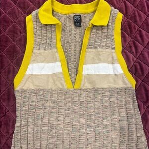 Urban Outfitters Yellow and Beige Knit Top